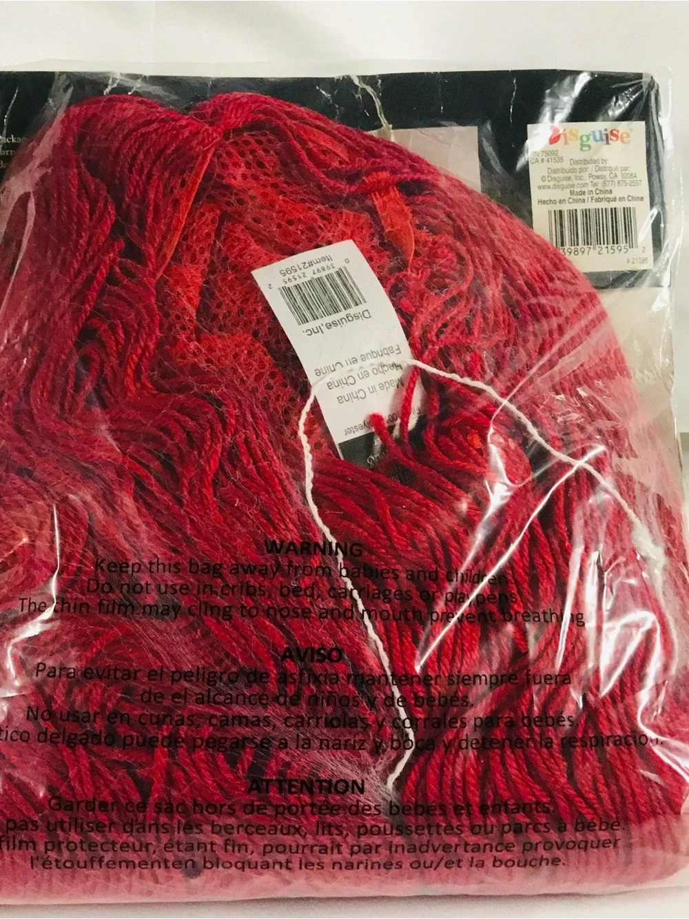 Disguise Sally Child Wig Vivid Red Long Style Nightmare Before Christmas